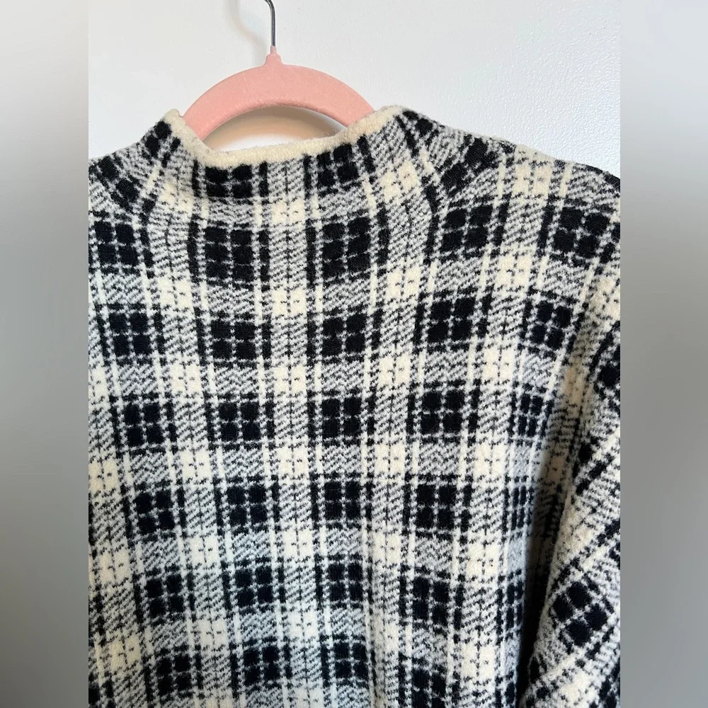 Ann Taylor Plaid Jacquard Mock Neck Sweater - Picture 3 of 4